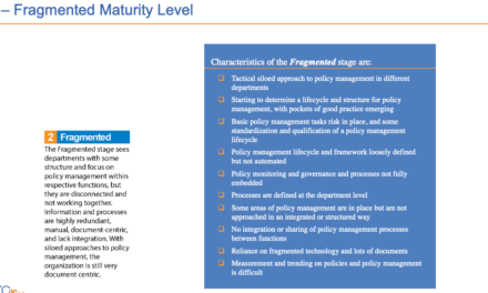 Policy Management Maturity: Level 2 – Fragmented